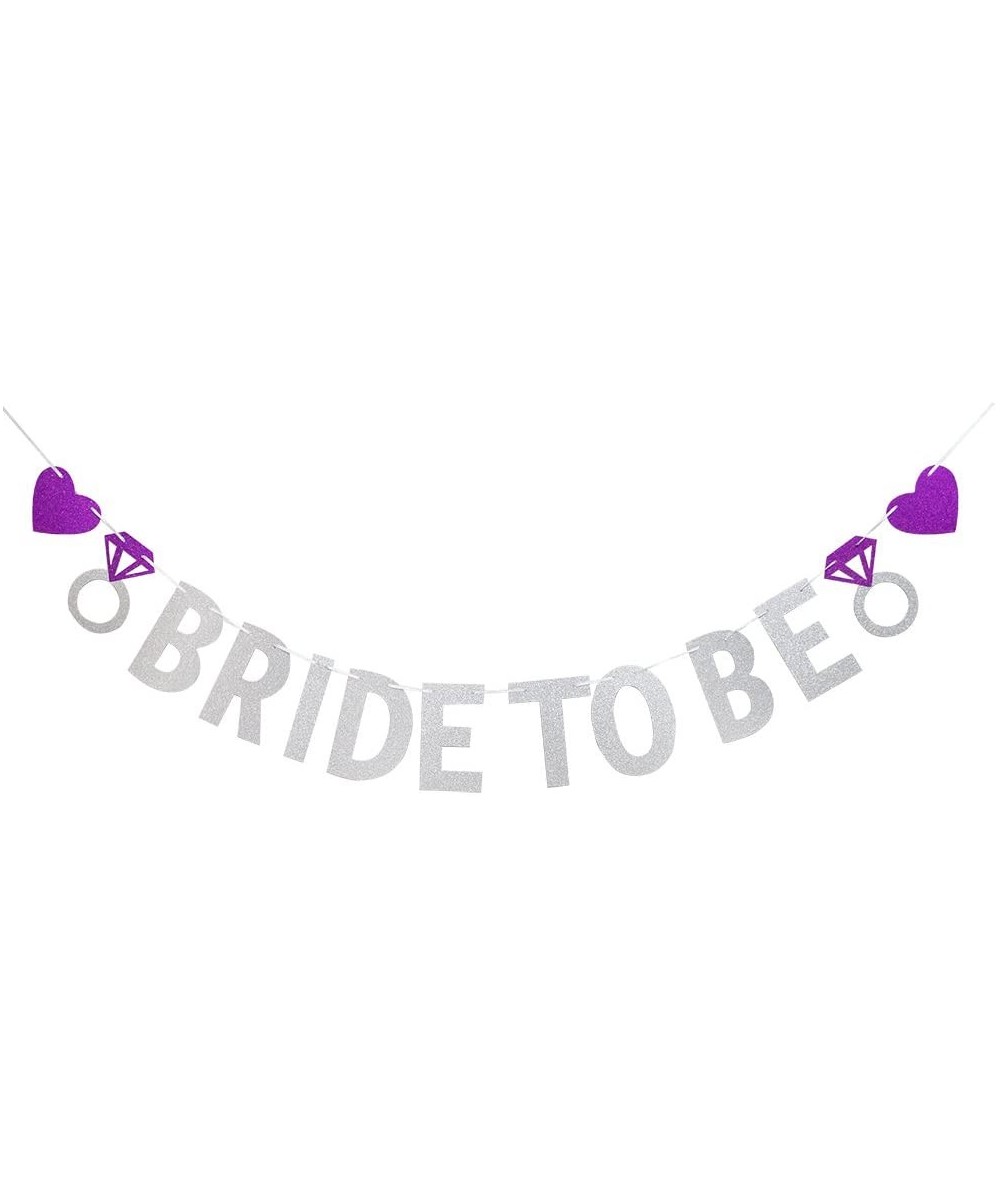 Bride To Be Banner with Diamond Ring Silver Glitter Engagement Party Wedding Party Supplies Decoration. - CV18E89ISRY $5.71 B...