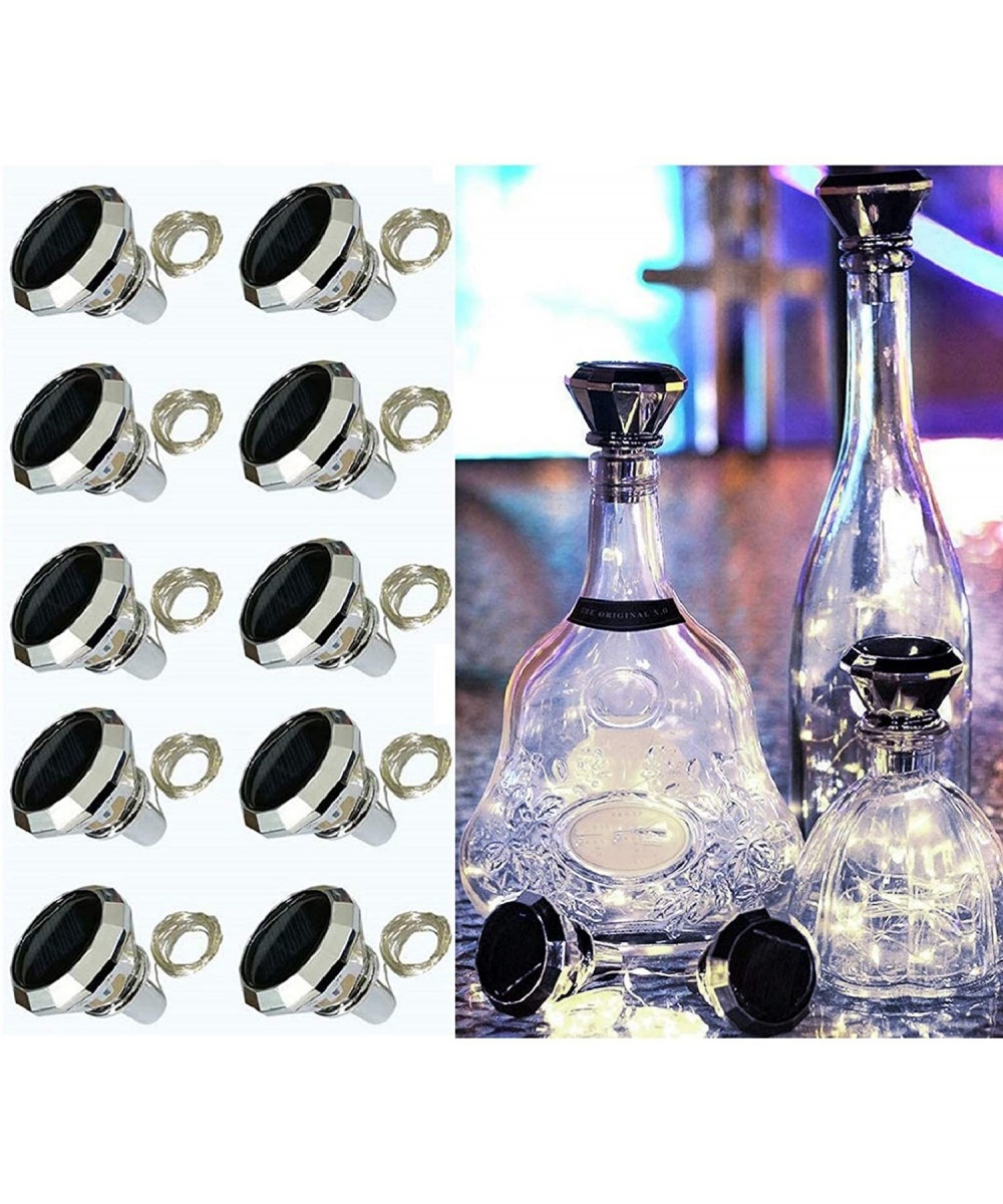 Solar Diamond Shaped Wine Bottle Cork Lights 10 Pack Solar String Fairy Lights Outdoor Waterproof for Wedding Holiday Garden ...