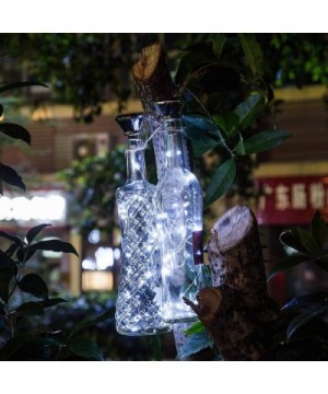 Solar Diamond Shaped Wine Bottle Cork Lights 10 Pack Solar String Fairy Lights Outdoor Waterproof for Wedding Holiday Garden ...