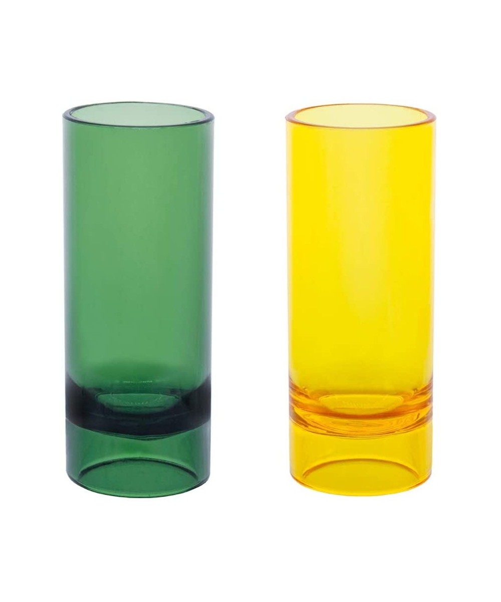 N21093-2 Hard Plastic 2-Ounce Shot Glasses/Shooters- 20 Count- Gold & Green - Gold & Green - C519HZI4ZER $17.45 Tableware