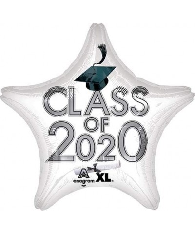 Graduation Cap Star Shaped Mylar Balloons 6-Pack (Green & White - Class of 2020) - Green & White - Class of 2020 - CO195CWN3C...