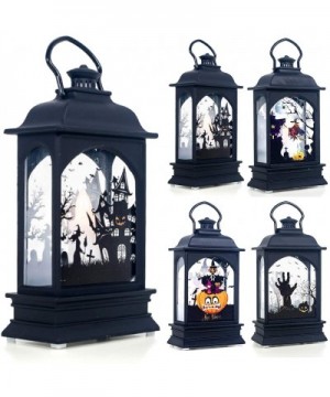Halloween Mini Lanterns- Vintage Battery Operated Hanging Pumpkin LED Nightlight Party Props Supplies for Halloween Party Bed...