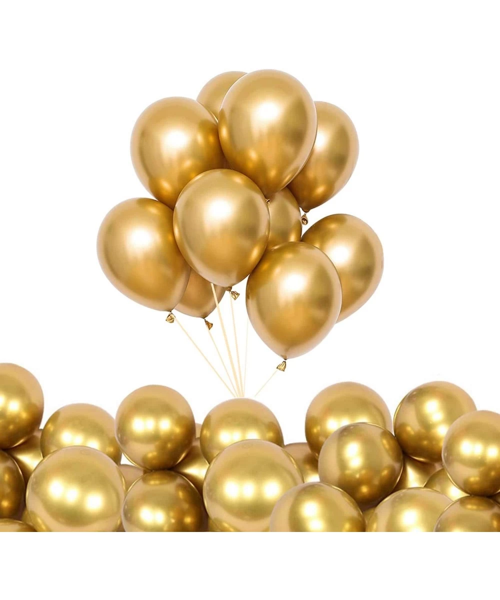 67PCS Metallic Chrome Gold Confetti Balloons Garland Set 12 inch Gold Balloons 3.2g/PC Thicker Metallic Latex Balloons with K...