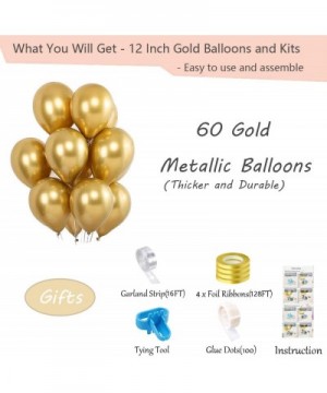 67PCS Metallic Chrome Gold Confetti Balloons Garland Set 12 inch Gold Balloons 3.2g/PC Thicker Metallic Latex Balloons with K...