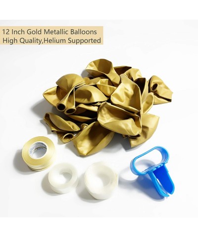 67PCS Metallic Chrome Gold Confetti Balloons Garland Set 12 inch Gold Balloons 3.2g/PC Thicker Metallic Latex Balloons with K...