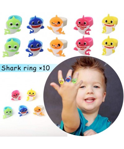 62 Pcs Shark Party Favors Birthday Set- Shark Bracelets Keychains Necklaces Rings Stickers Gift Bags Shark Party Supplies Und...