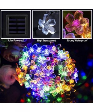 2 Pack Outdoor Solar Flower String Lights Waterproof 22ft 50 LED Fairy Light Decorations for Christmas Tree Garden Patio Fenc...