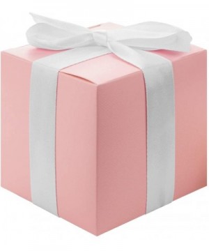 Gift Favor Tuck Boxes- Blush Pink- 3 x 3 x 3 Cube Favor Box with Satin Ribbon Bulk 50-Pack- Party Favor Gift Box for Wedding ...