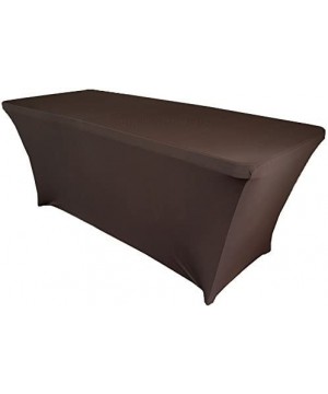 Wholesale (200 GSM) 6 FT Rectangular Spandex Stretch Fitted Table Cover Tablecloths Chocolate - Chocolate - CI184W5L64A $21.6...