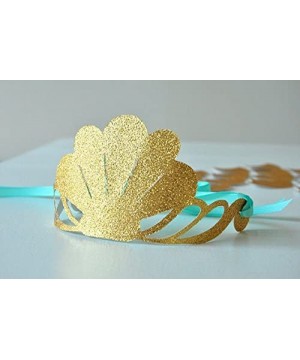 Glitter Mermaid Theme Crown- Mermaid Party Favor- Gold Party Crown for Kid Birthday Party Decoration - 6CT - C7186C6YGUQ $6.0...