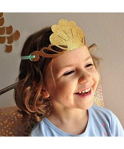 Glitter Mermaid Theme Crown- Mermaid Party Favor- Gold Party Crown for Kid Birthday Party Decoration - 6CT - C7186C6YGUQ $6.0...