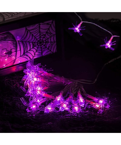 Purple Halloween Lights- 20 Led Battery Operated Spider Halloween String Lights for for Halloween Decorations Indoor & Outdoo...