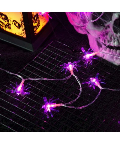 Purple Halloween Lights- 20 Led Battery Operated Spider Halloween String Lights for for Halloween Decorations Indoor & Outdoo...