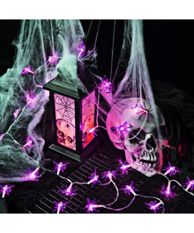 Purple Halloween Lights- 20 Led Battery Operated Spider Halloween String Lights for for Halloween Decorations Indoor & Outdoo...