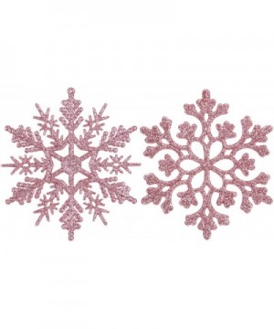 Plastic Christmas Glitter Snowflake Ornaments Christmas Tree Decorations- 4-inch- Set of 36- Pink - Pink - C018QT56L4X $8.03 ...