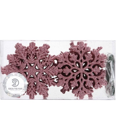 Plastic Christmas Glitter Snowflake Ornaments Christmas Tree Decorations- 4-inch- Set of 36- Pink - Pink - C018QT56L4X $8.03 ...