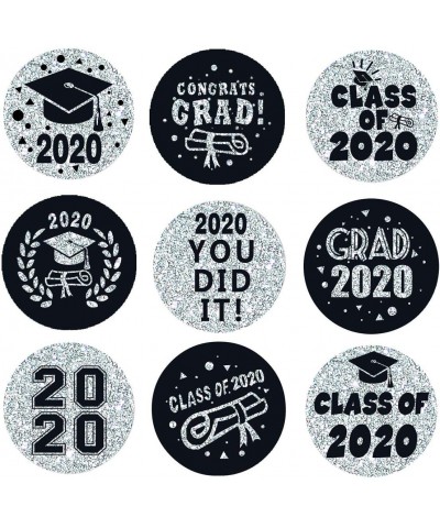 Class of 2020 Graduation Party Kisses Chocolate Stickers Labels - 270 Stickers（shiny silvery laser） - CQ18TC73LD8 $6.59 Favors