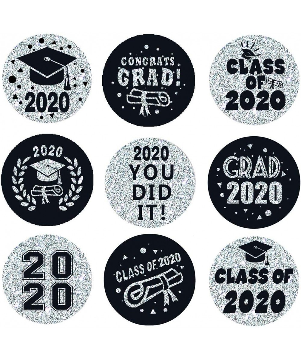 Class of 2020 Graduation Party Kisses Chocolate Stickers Labels - 270 Stickers（shiny silvery laser） - CQ18TC73LD8 $6.59 Favors