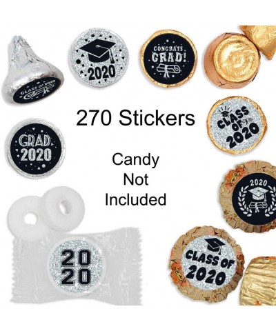 Class of 2020 Graduation Party Kisses Chocolate Stickers Labels - 270 Stickers（shiny silvery laser） - CQ18TC73LD8 $6.59 Favors