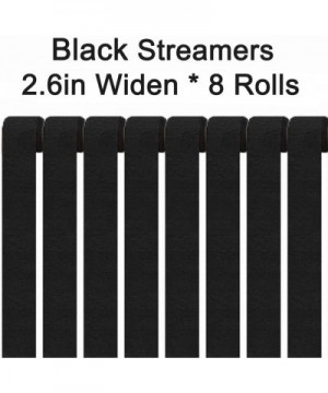Black Crepe Paper Streamers- 2.6 Inch Widening 8 Rolls Black Party Streamers Decorations for Birthday Party- Family Gathering...