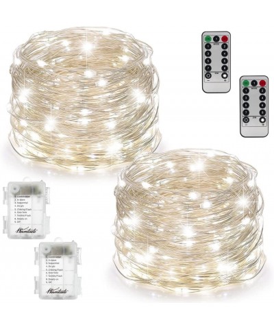 2 Set Fairy Lights Fairy String Lights Battery Operated Waterproof 8 Modes 100 LED 33ft String Lights Copper Wire Firefly Lig...