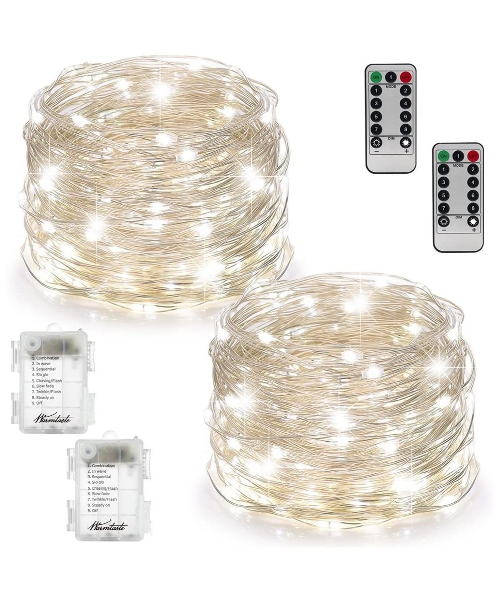 2 Set Fairy Lights Fairy String Lights Battery Operated Waterproof 8 Modes 100 LED 33ft String Lights Copper Wire Firefly Lig...