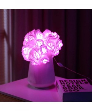 16.4ft 30 LED Pink Rose Flower String Lights Battery Operated Rose String Lights with Remote Timer 8 Modes LED Rose Lights - ...