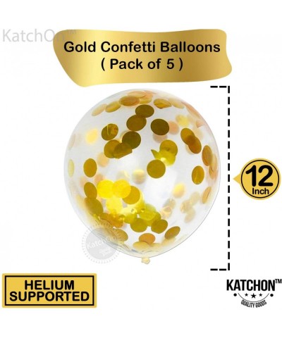 7 Balloon Foil and Gold Confetti Balloons - large 7 Ballon Number gold- 40 Inch - 5 Gold Confetti Balloons-12 Inch - 7th Birt...