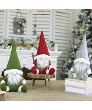 Christmas Elf Decoration Ornaments Thanks Giving Day Gifts Swedish Santa Gnome Plush Handmade Scandinavian Tomte - A-gray - C...