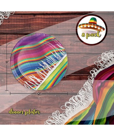 Serape Fiesta Dinnerware Bundle - Plates- Napkins- Table Cover- Streamer - Kids Birthday Party- Mexican Theme Decorations- Ci...