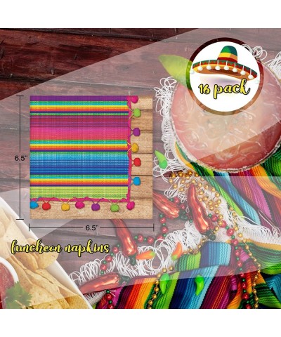 Serape Fiesta Dinnerware Bundle - Plates- Napkins- Table Cover- Streamer - Kids Birthday Party- Mexican Theme Decorations- Ci...