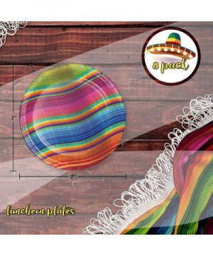 Serape Fiesta Dinnerware Bundle - Plates- Napkins- Table Cover- Streamer - Kids Birthday Party- Mexican Theme Decorations- Ci...