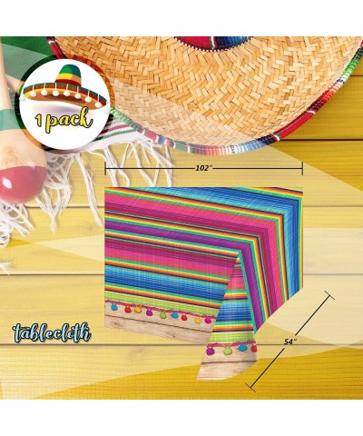 Serape Fiesta Dinnerware Bundle - Plates- Napkins- Table Cover- Streamer - Kids Birthday Party- Mexican Theme Decorations- Ci...