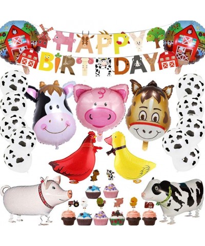 53Pcs Farm Birthday Party Supplies for Kids Barnyard Farm Animal Theme Party Decorations Animal Birthday Banner Farm Animal W...