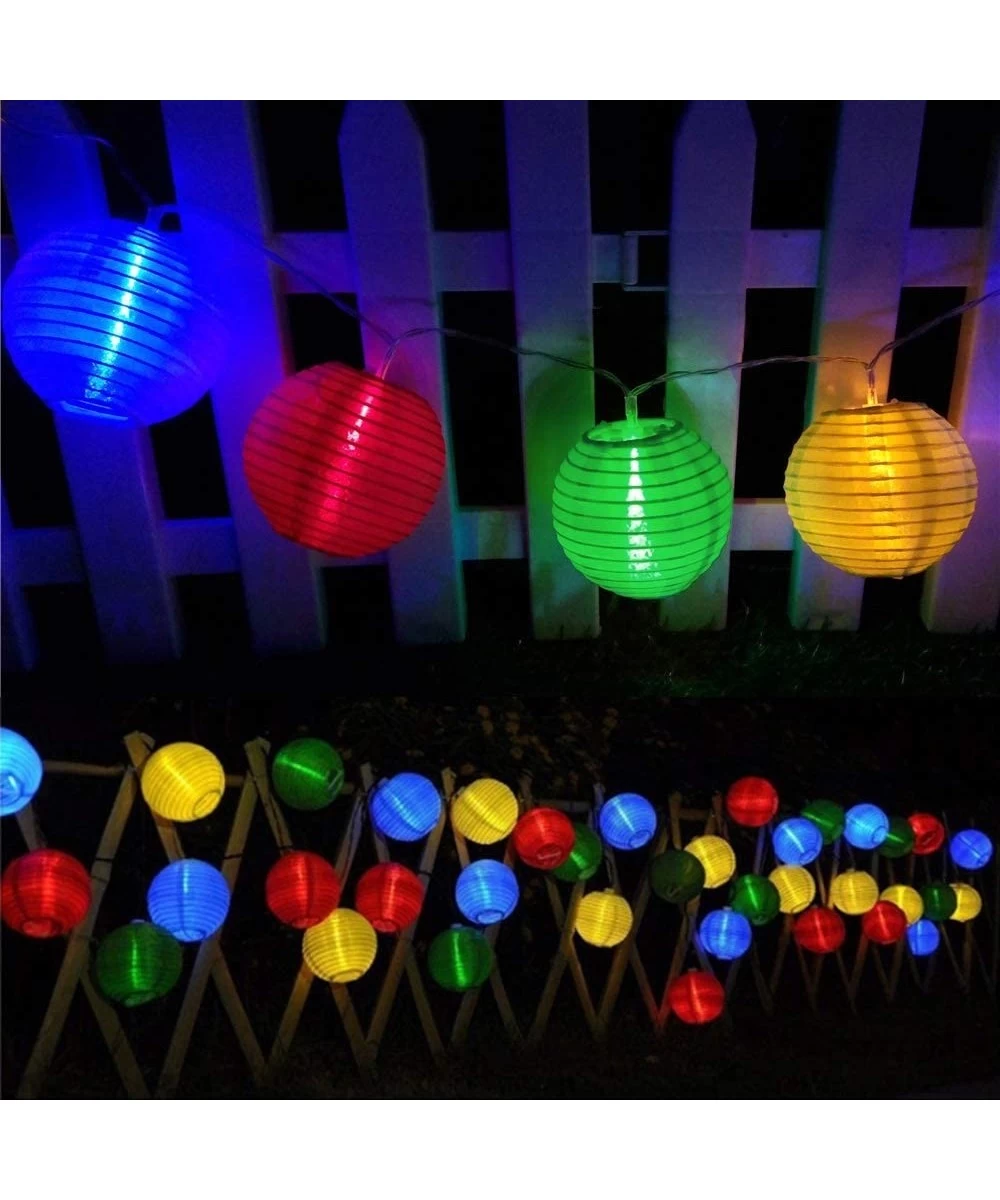 Solar Garden Lanterns- Waterproof 30 Outdoor Solar String Lights for Garden Outdoor Wedding Party (Colorful) - Colorful - CI1...
