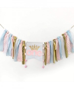 Baby 1st Birthday Girl Decorations-Baby Girl Crown One High Chair Banner-First Birthday Decorations for Photo Booth Props-Bir...