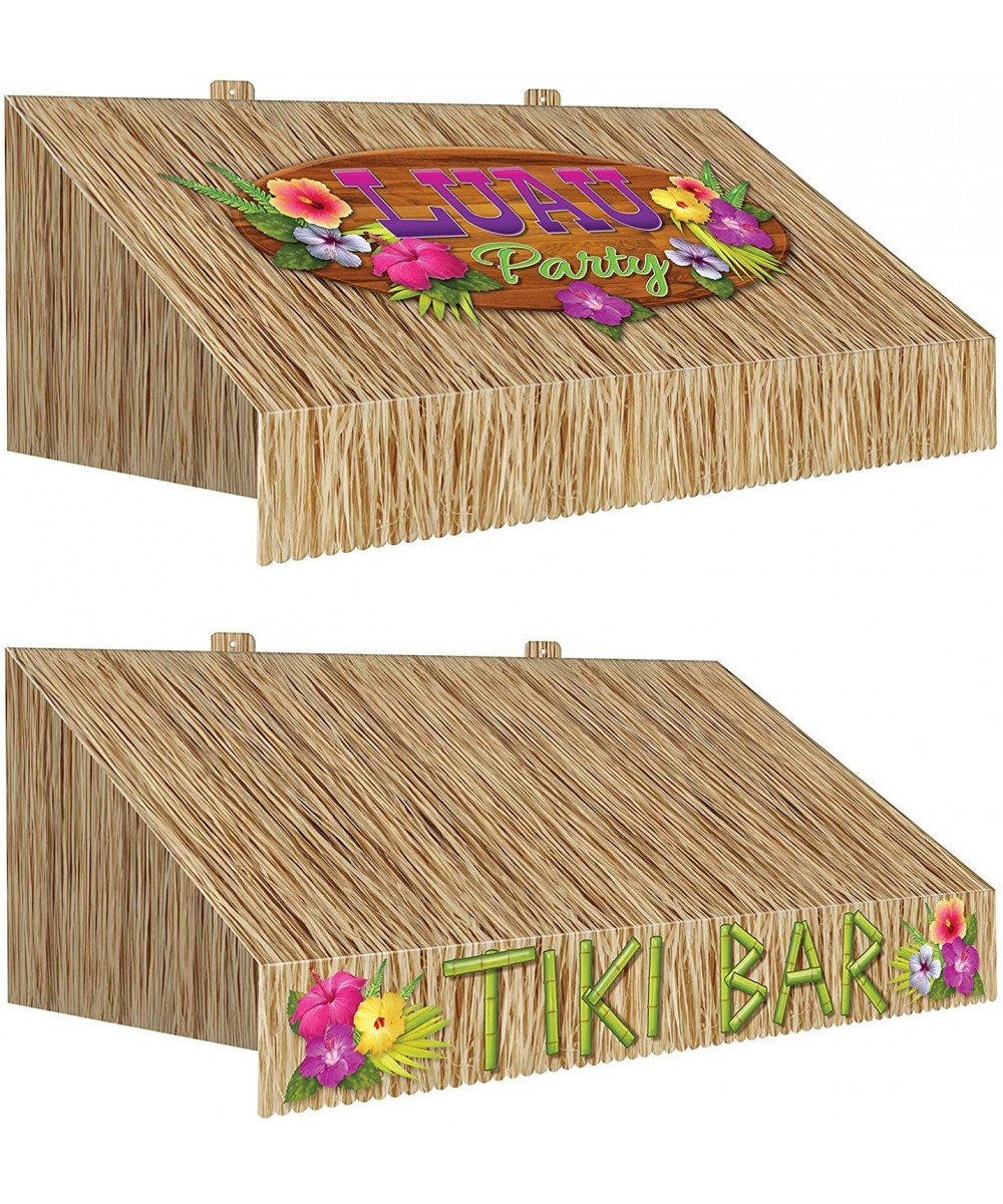 Three Dimensional Tiki Bar Novelty Wall Awnings 2 Piece Luau Party Decorations- 24.75" x 8.75"- Multicolored - CJ19732QI2H $1...