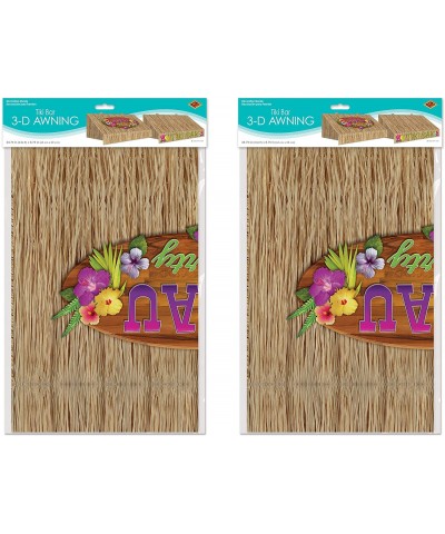 Three Dimensional Tiki Bar Novelty Wall Awnings 2 Piece Luau Party Decorations- 24.75" x 8.75"- Multicolored - CJ19732QI2H $1...