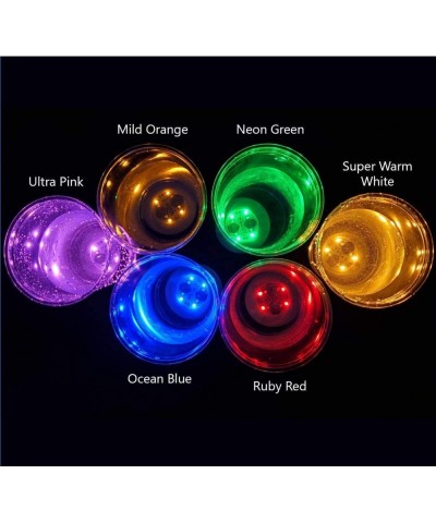 DIY Party Light-up Cups- Light Sticker- Adhesive LED Coaster for Glow Party- House Party - Colorful Lights to Wine Glass- Bee...
