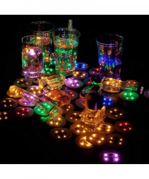 DIY Party Light-up Cups- Light Sticker- Adhesive LED Coaster for Glow Party- House Party - Colorful Lights to Wine Glass- Bee...