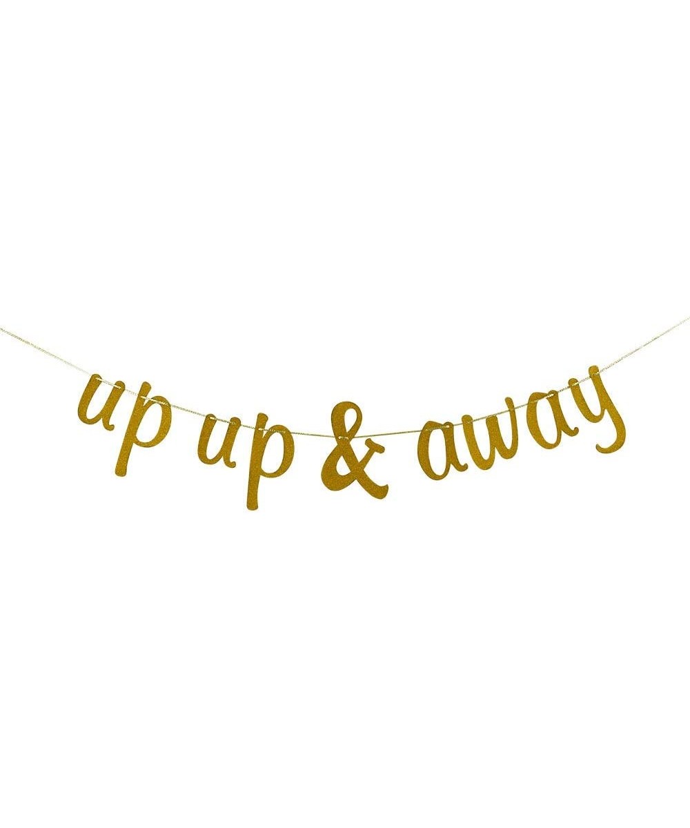 Up Up & Away Banner Garland Sign- Gold Glitter Baby Shower Banner- Welcome Baby Party Decorations - C1197ASX784 $6.50 Banners...