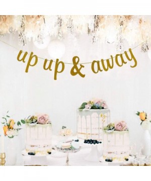 Up Up & Away Banner Garland Sign- Gold Glitter Baby Shower Banner- Welcome Baby Party Decorations - C1197ASX784 $6.50 Banners...