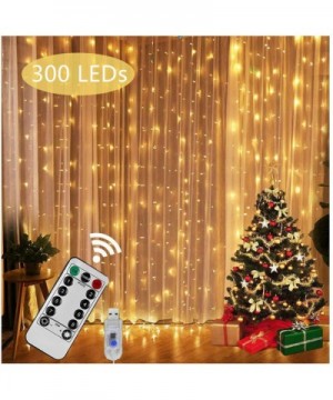 Curtain String Light 300 LEDs（9.8ft X 9.8ft)-8 Modes Fairy String Lights-USB Powered Waterproof String Lights-for Bedroom - C...