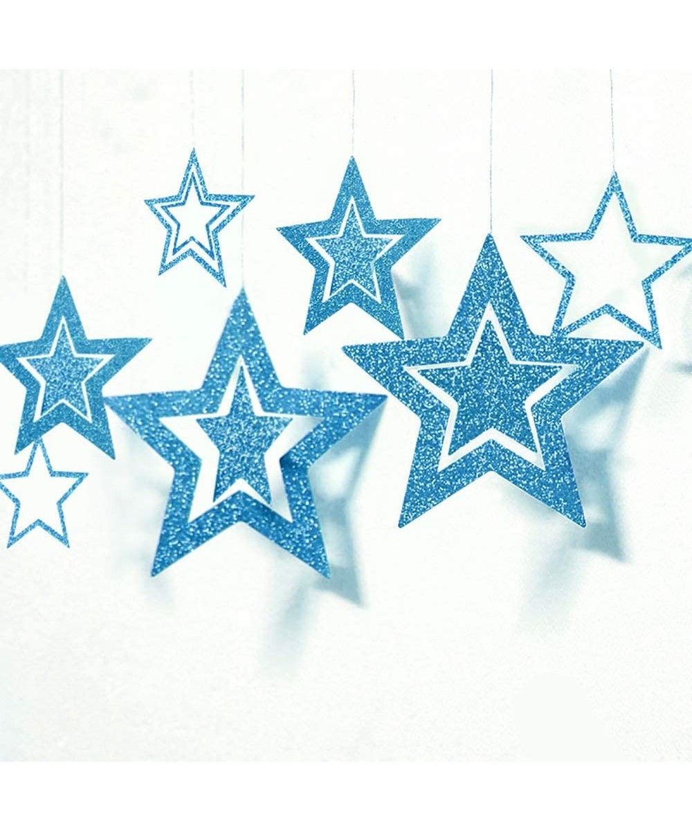 Twinkle Twinkle Little Star Hanging Decorations for Baby Shower Birthday Christmas Xmas Party Deocr (Glitter Blue-14 Pcs) - G...