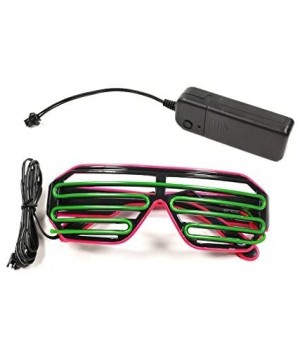 LED Glasses Adjustable Neon Light Up Glasses- Novelty Party Favors LED Shutter Shades Glowing Luminous Eyewear (Pink+Green) -...