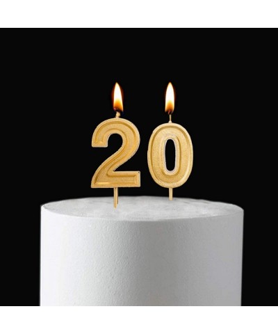 2.76 inch Gold 20th Birthday Candles-Number 20 Cake Topper for Birthday Decorations - CL197T4UAU2 $7.70 Cake Decorating Supplies