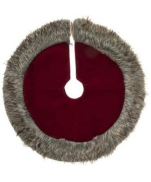 Miniature Red and Faux Fur Trimmed White Tree Skirt Tiny 6 Inch Radius - 12 Inch Diameter - CE18Z6L494G $10.37 Tree Skirts