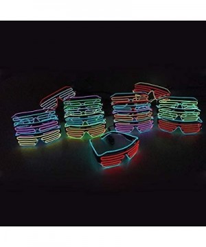 LED Glasses Adjustable Neon Light Up Glasses- Novelty Party Favors LED Shutter Shades Glowing Luminous Eyewear (Pink+Green) -...