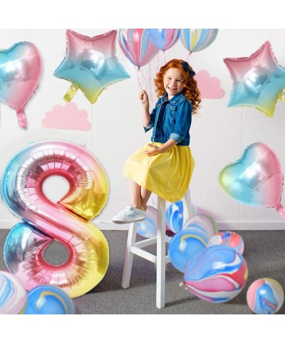 Rainbow 8th Birthday Party Decorations - Girls Birthday Party Supplies Include HAPPY BIRTHDAY Balloon Banner- Giant Number 8 ...