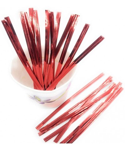 100pcs 3" Red Metallic Twist Ties for Pop Treat Party Favor Bags & More - Red - C1186Y2D6MN $4.95 Favors
